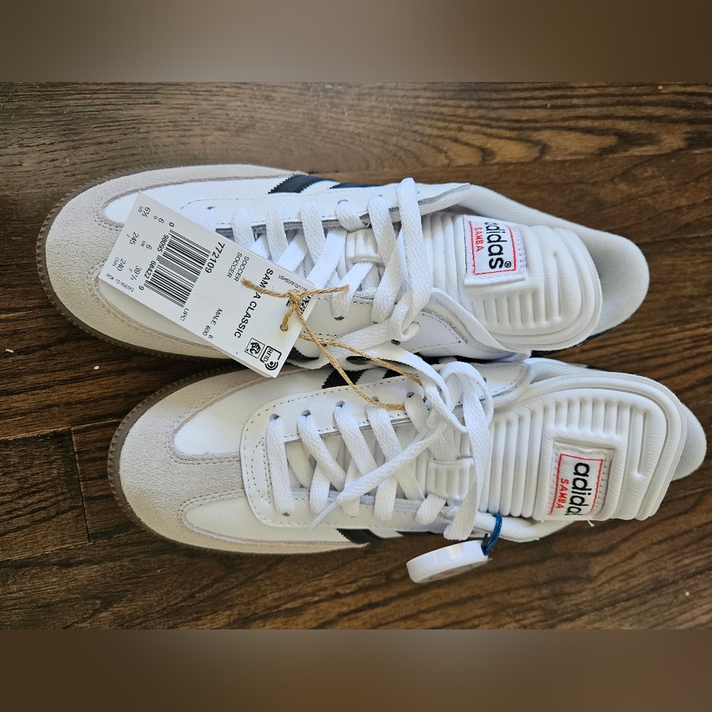 NWT White Adidas Sambas!
